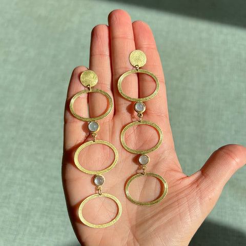 Custom 18k & Aquamarine Earrings