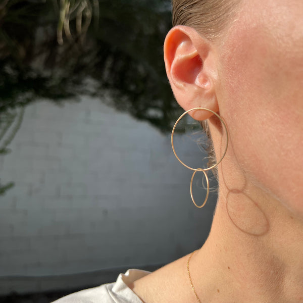 Interwoven Grande Double Hoops in 10k, 14k, or 18k Gold