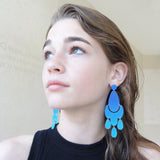 Large Chandelier Earring, Midnight-Dark Turquoise