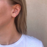 Positive stud earrings in 18k gold, small