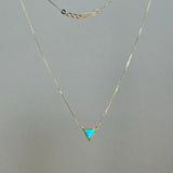 Medium Triangular Turquoise Necklace in Gold
