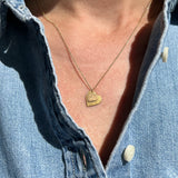 Tipsy Double Heart Necklace in Reclaimed 14k Gold
