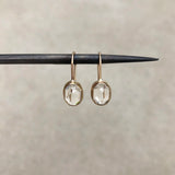 White Topaz Oval Gem Drop Earrings