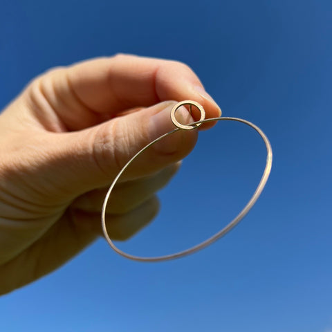 Large Single hoop earrings, 10k gold