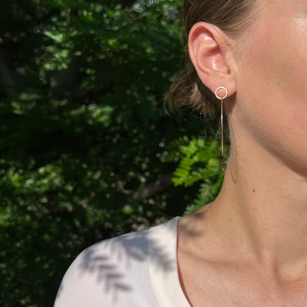 Large Single hoop earrings, 10k gold