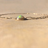 2.5ct pink opal and 10k handmade chain necklace