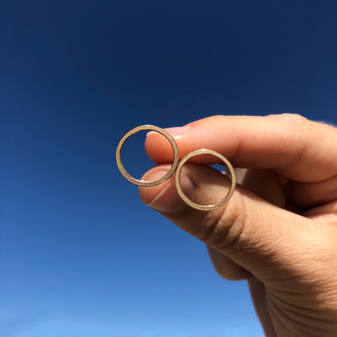 Medium circle earrings, 10k gold