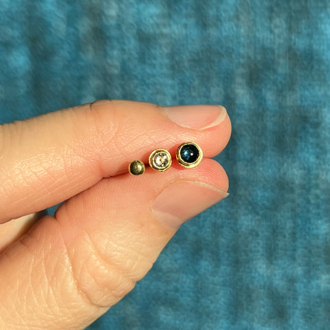 Gold mini dot stud earrings, single or pair