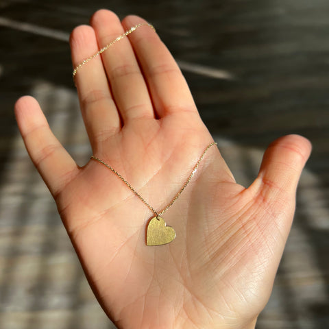 Medium Tipsy Heart Necklace in Reclaimed 14k Gold