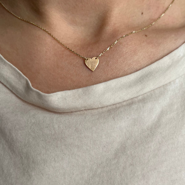 Small Heart Necklace in Reclaimed 14k Gold