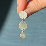 Three Drop Earrings, silver