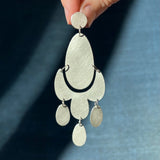 Extra Large Chandelier Earrings, silver