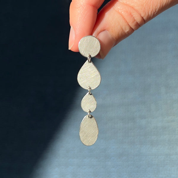 Four Drop Earrings, silver