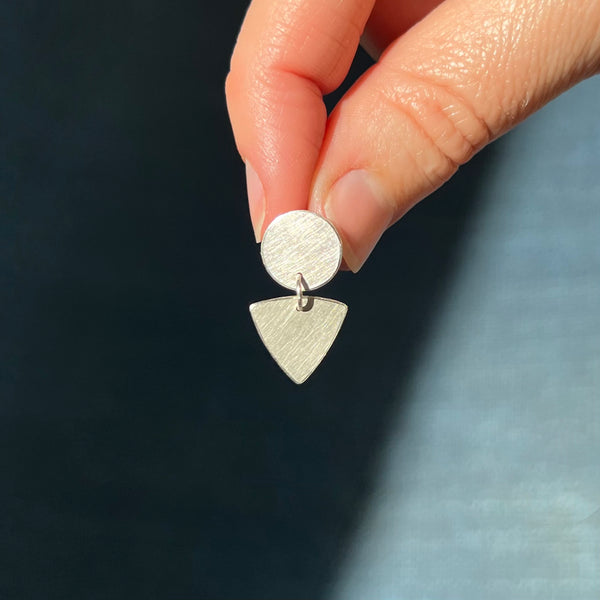 Tri Drop Earrings, silver or gold