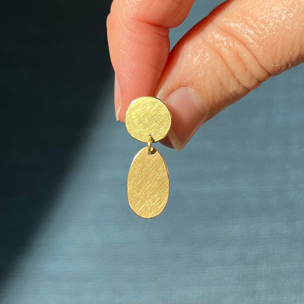 Oval Drop Earrings, gold