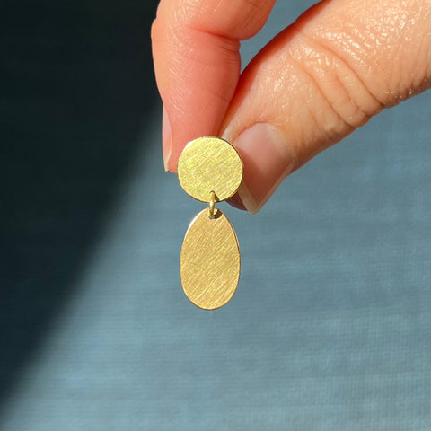 Oval Drop Earrings, gold