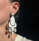 Extra Large Chandelier Earrings, silver