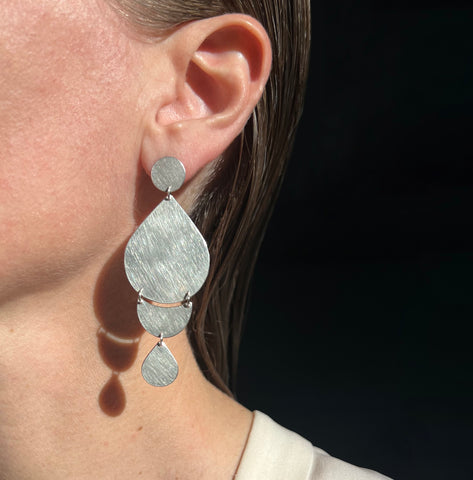 Large Chandelier Earrings, silver or gold