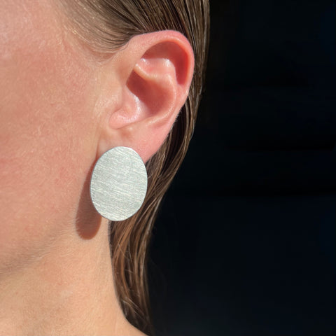 Oval Earrings, silver or gold