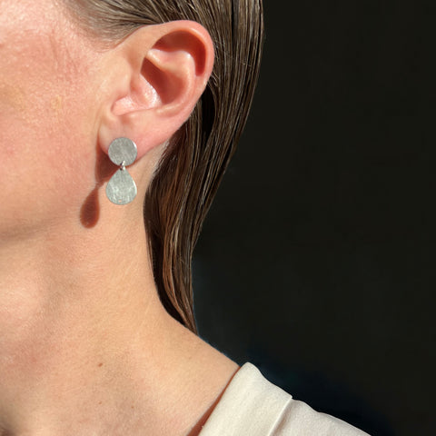 Tear Drop Earrings, silver