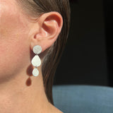 Three Drop Earrings, silver