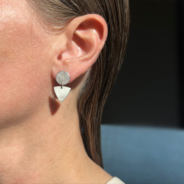 Tri Drop Earrings, silver or gold