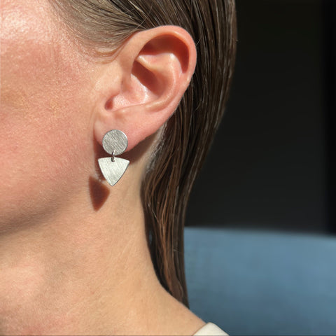 Tri Drop Earrings, silver or gold
