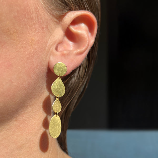 Four Drop Earrings, gold