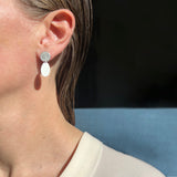 Oval Drop Earrings, silver