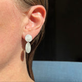 Oval Drop Earrings, silver