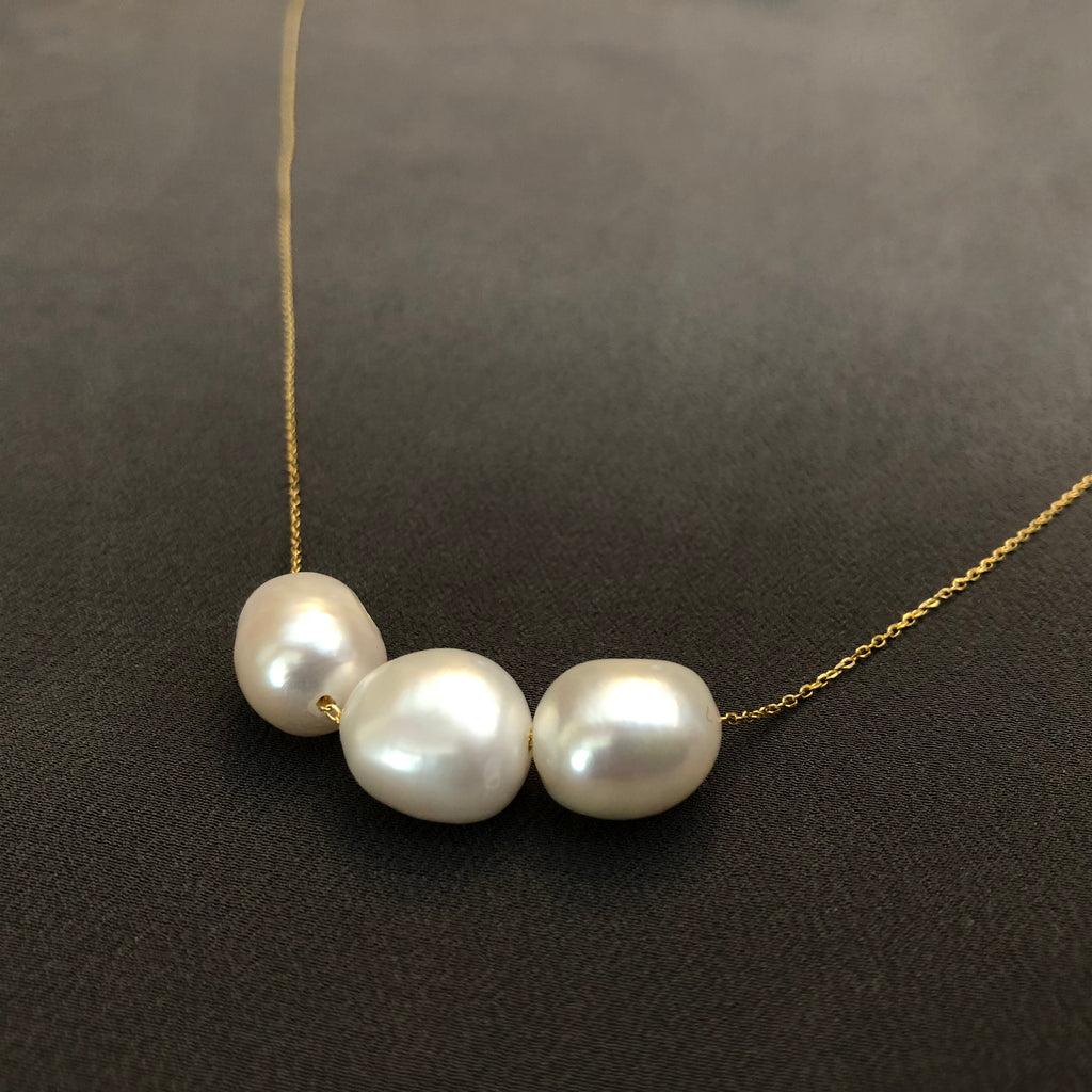 Baroque Triple Pearl Necklace | Shannon Carney Jewelry