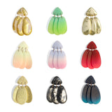 Small Three Tassel Earring, Bone - Aqua