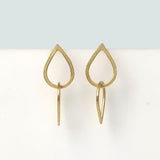 Double droplet earrings, 18k gold