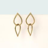 Double droplet earrings, 18k gold