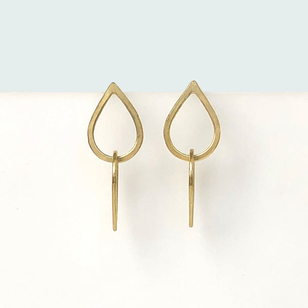 Double droplet earrings, 18k gold