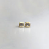 Grey square diamond studs