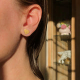 Heart stud earrings in reclaimed 14k gold, medium