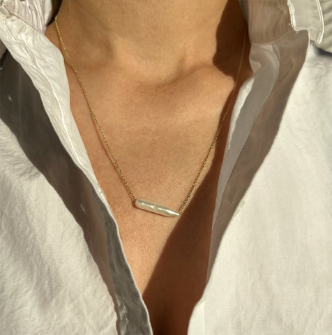 Long Baroque Single Pearl Necklace