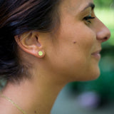 Disc stud earrings