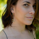 Diamond sapphire garnet chandelier earrings