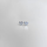 Heart stud earrings in sterling silver, small