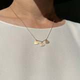 Small Tipsy Triple Heart Necklace in Reclaimed 14k Gold