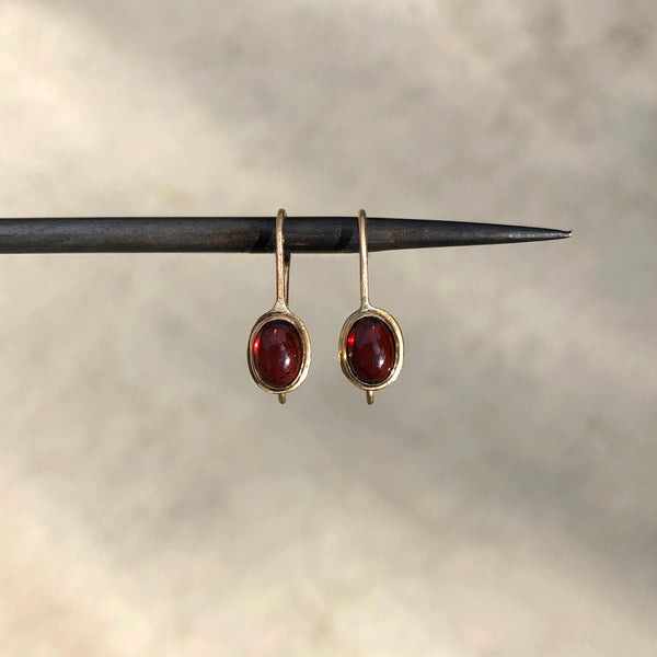 Almandine Garnet Gem Drop Earrings