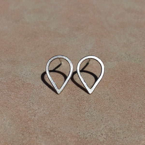 Small droplet earrings in sterling silver