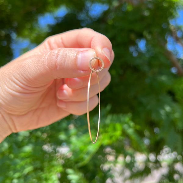 Large single hoop earrings, 18k gold