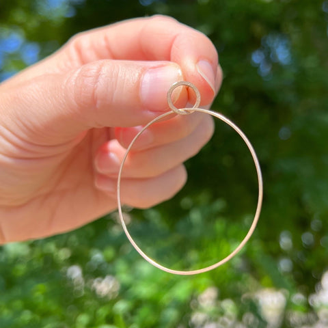 Large single hoop earrings, 18k gold
