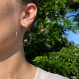 Large single hoop earrings, 18k gold