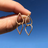 Double droplet earrings, 10k gold