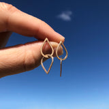 Double droplet earrings, 10k gold