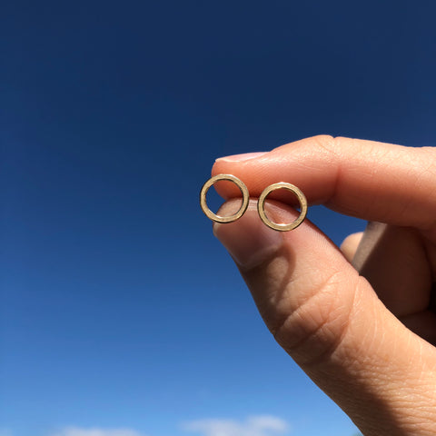 Small circle earrings, 10k gold